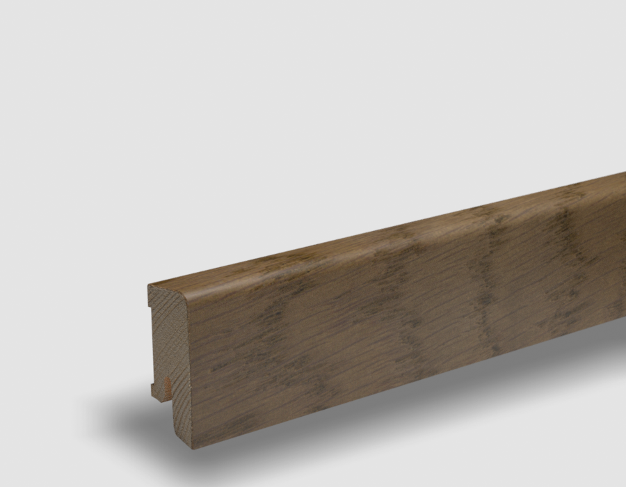 PEDROSS, soklová dyhovaná lišta, 16x40 Cubica, Dub Natur dymový, matný lak, jadro smrek
