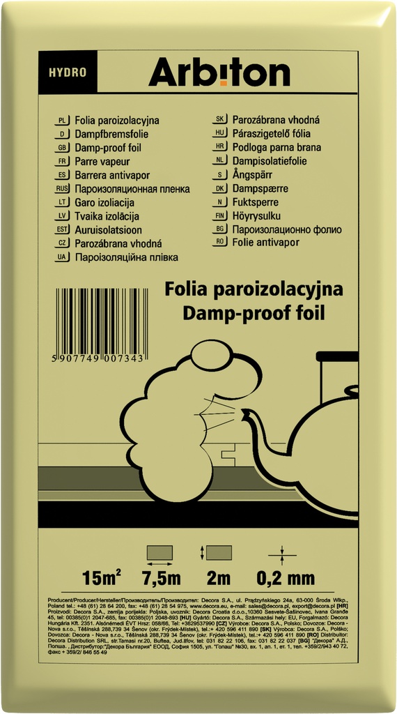 Arbiton Parozábrana PEHD 0,2mm, balík 15 m2