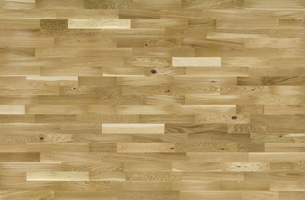 MOLAND, podlaha drevená trojvrstvová, 3pás, Loc Parket+, Oak Living (Dub), matný lak