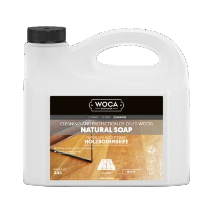 [511125A] WOCA  Mýdlo na dřevěné olejované podlahy - bílé 2,5l