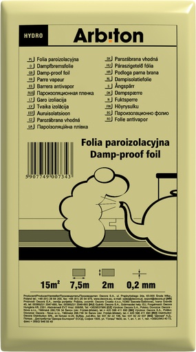 [5907749007343] Arbiton Parozábrana PEHD 0,2mm, balík 15 m2